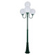 Lisbon Four 30cm Spheres Curved Arms Tall Post Light - Green Finish / E27 Lisbon Four 30cm Spheres Curved Arms Tall Post Light - Green Finish / E27